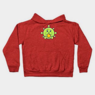 Cute virus with money cartoon 2 Kids Hoodie